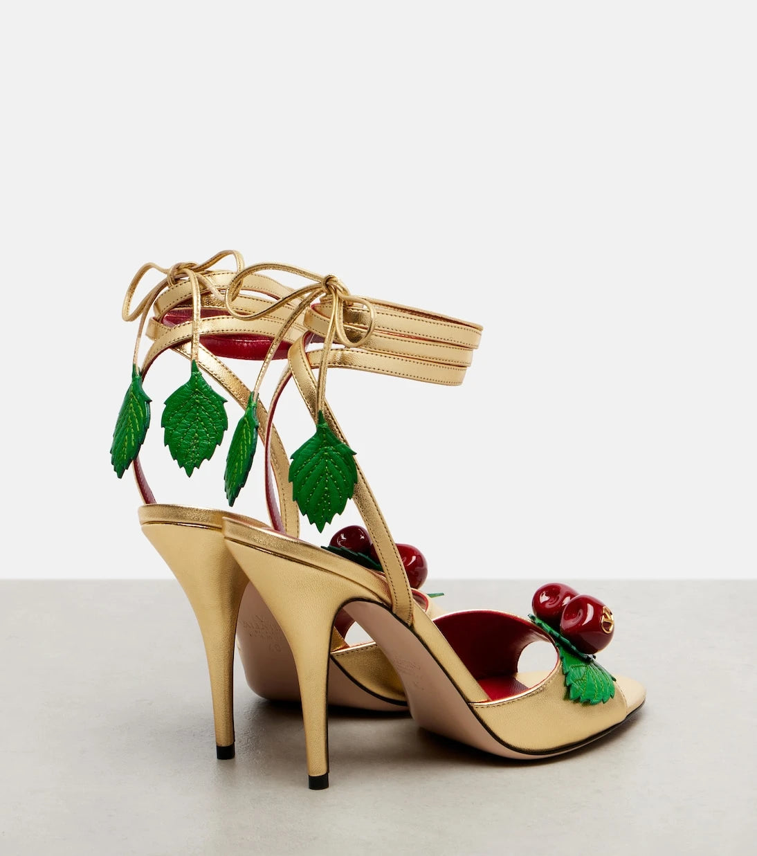 Valentino Garavani - Cherryfic metallic leather sandals