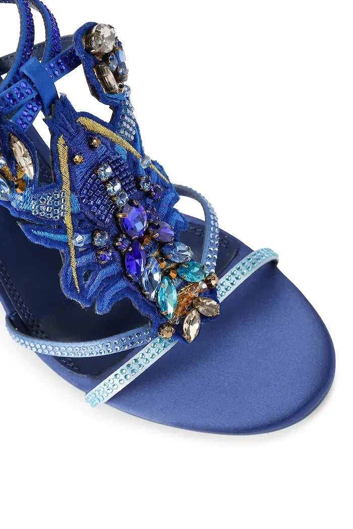Kurt Geiger London Topuklu Sandalet Lobster Sandal Mavi Kumaş