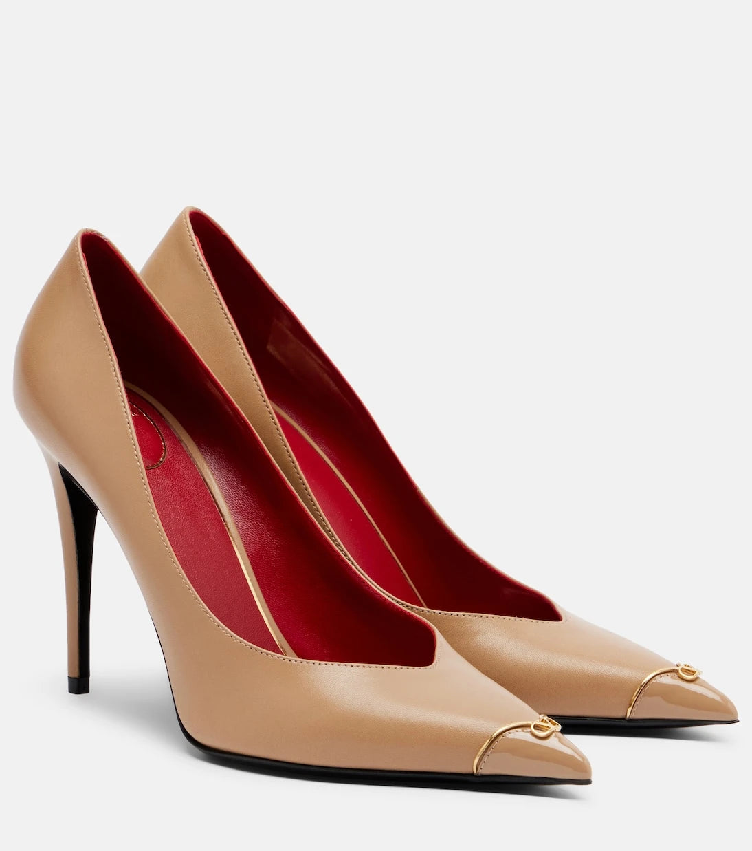 Valentino Garavani - Heartip VLogo leather pumps