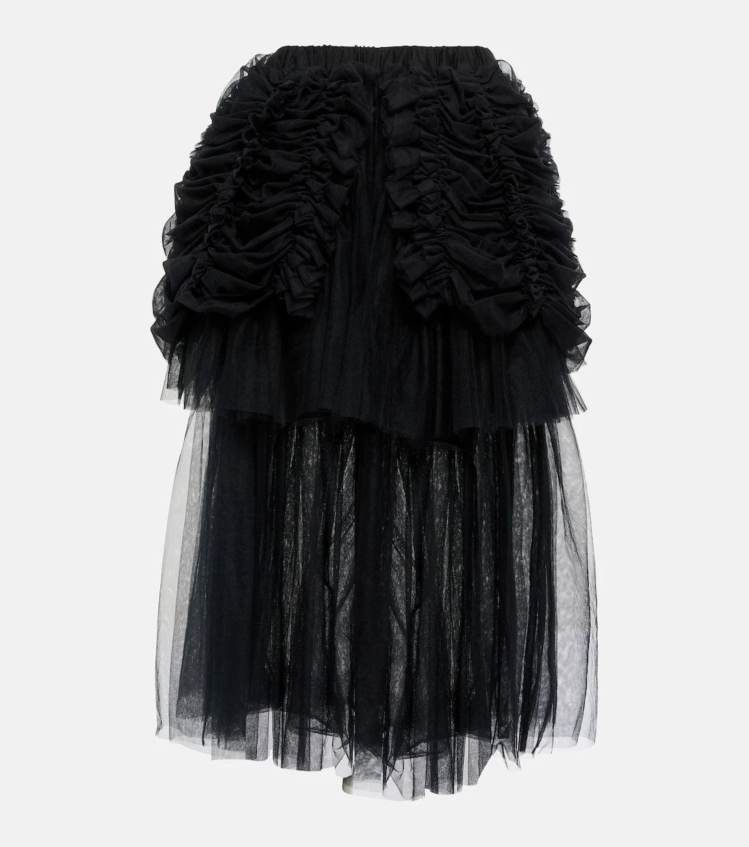 Noir Kei Ninomiya - Ruched tulle midi skirt