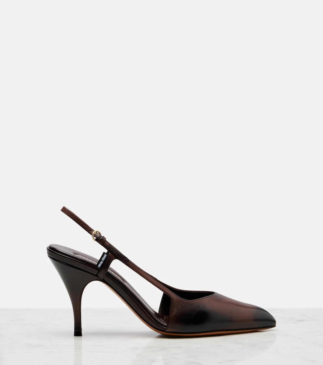 Miu Miu - Leather slingback pumps