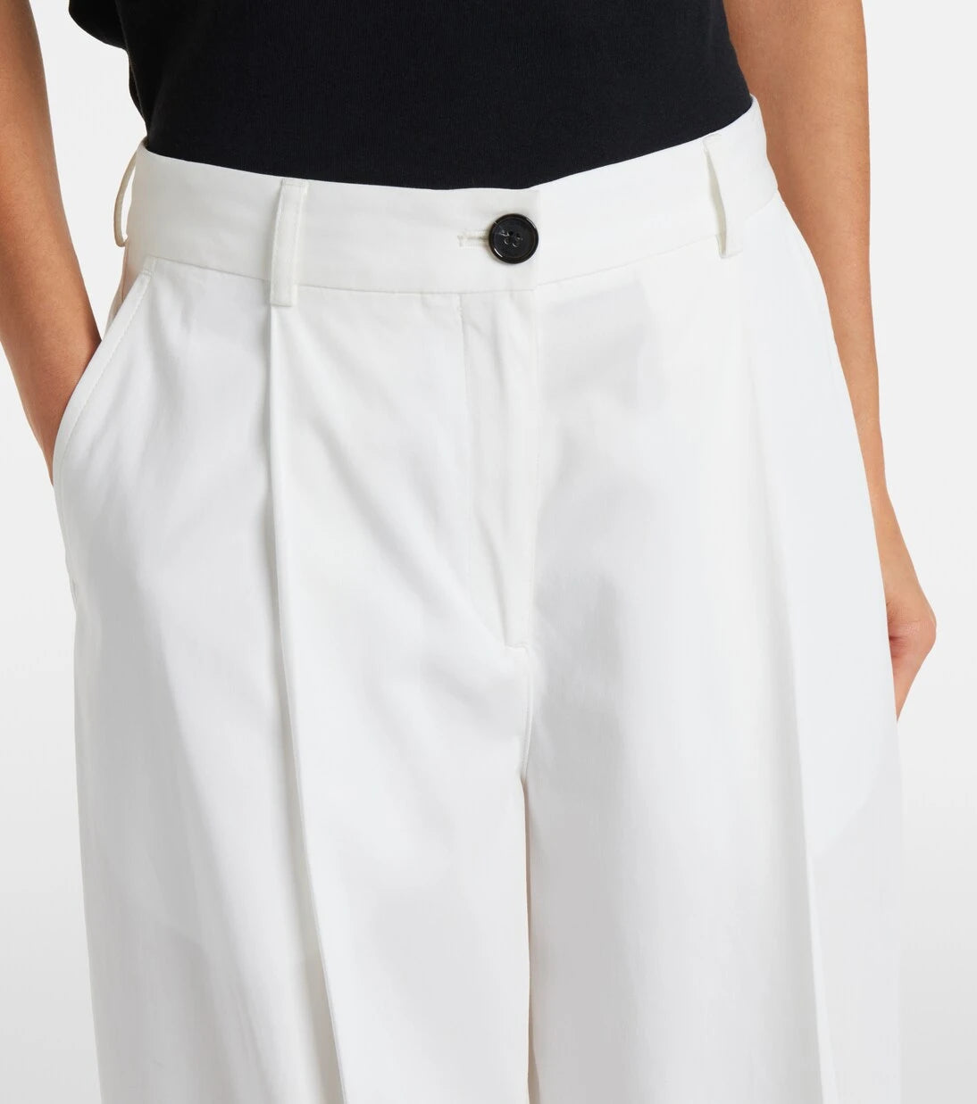 Toteme - Pleated cotton wide-leg pants