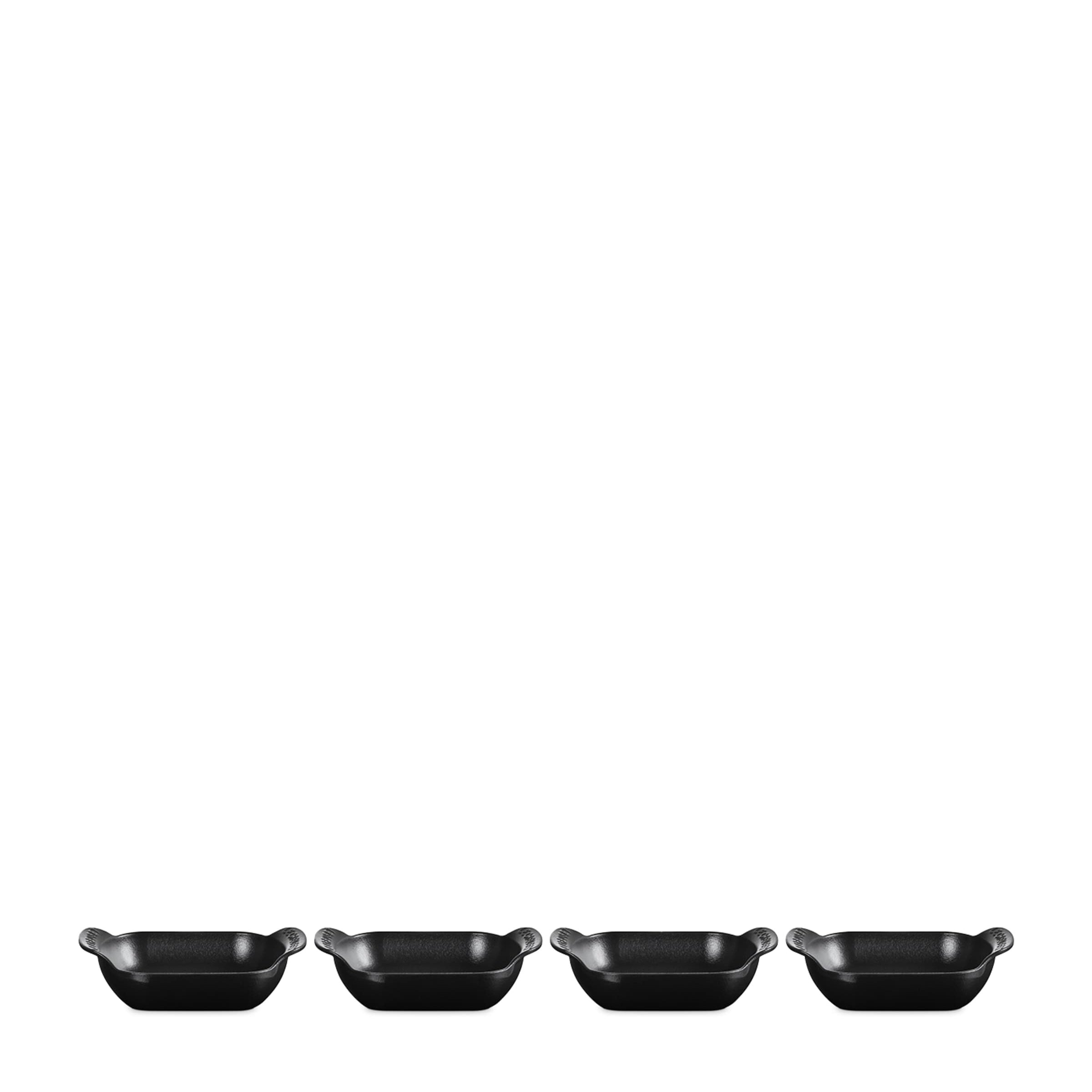 Set of 4 Cast Iron Gourmand Rectangular Mini Bakers (13cm)