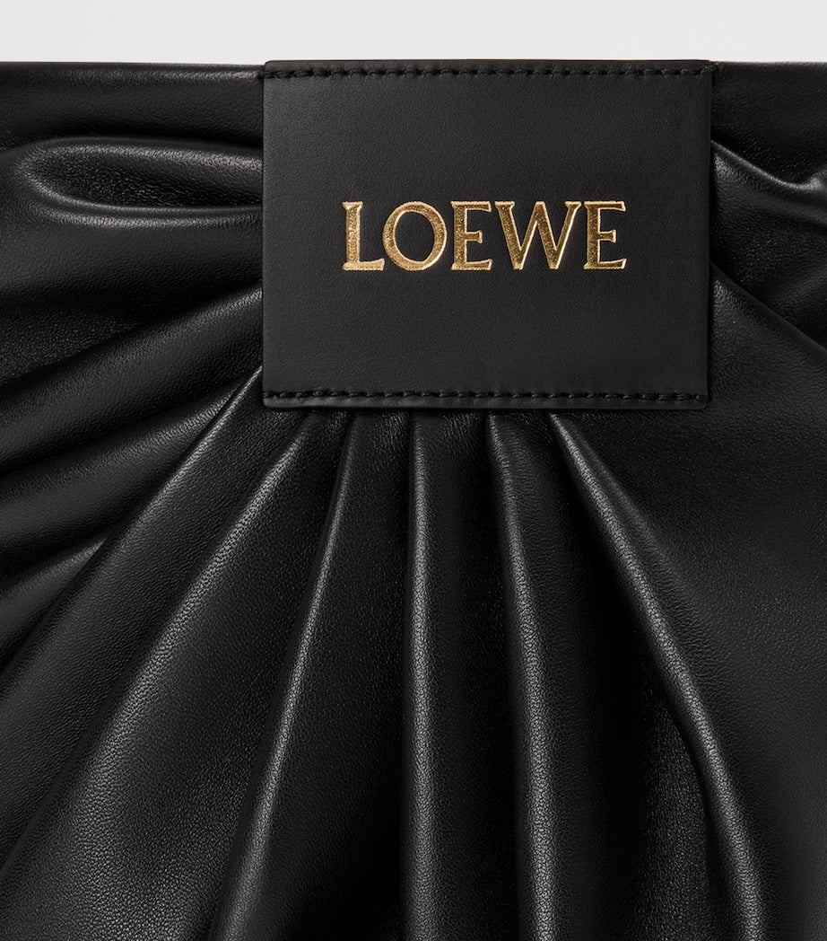 Leather Draped Tote Bag