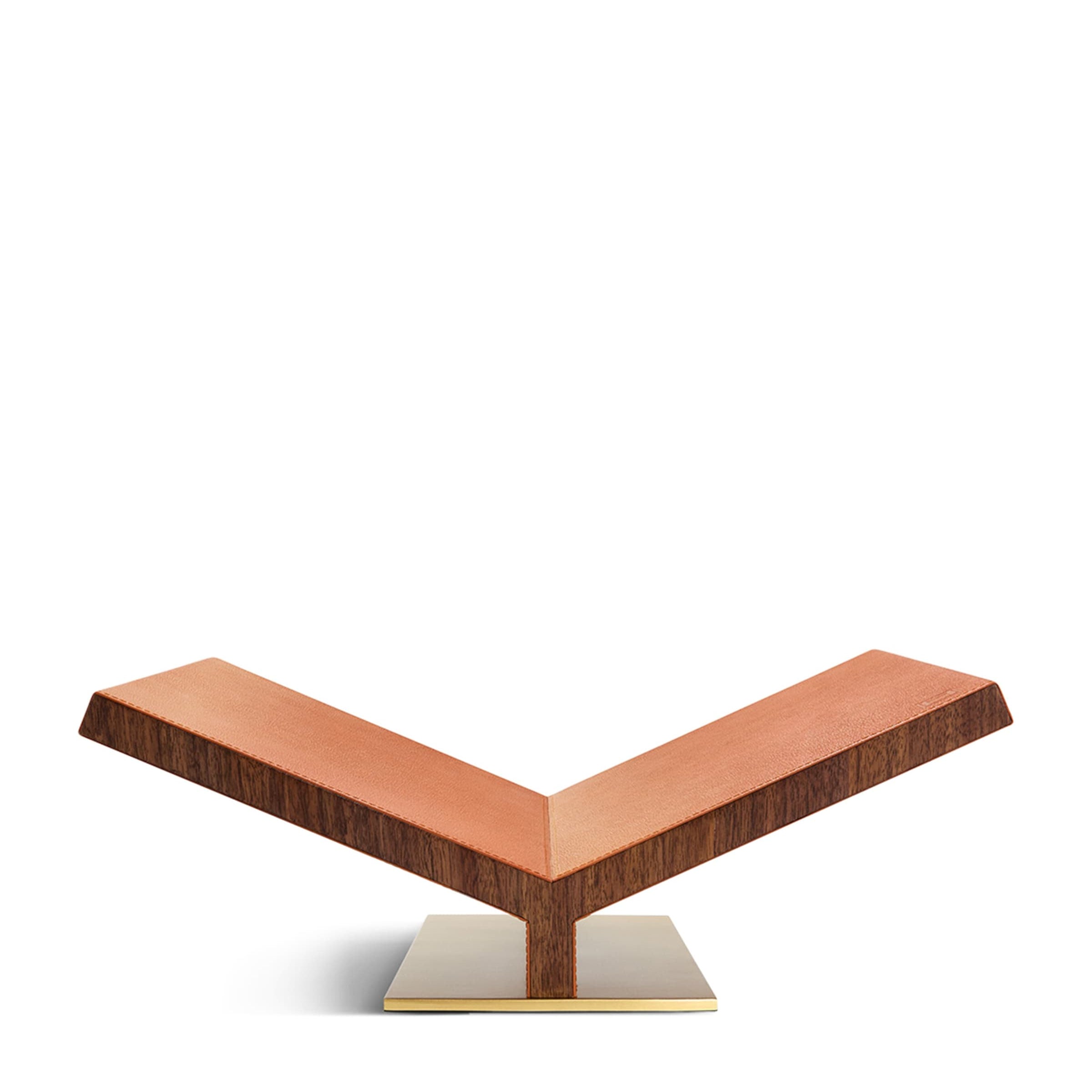 Walnut-Leather Classic Collector Bookstand