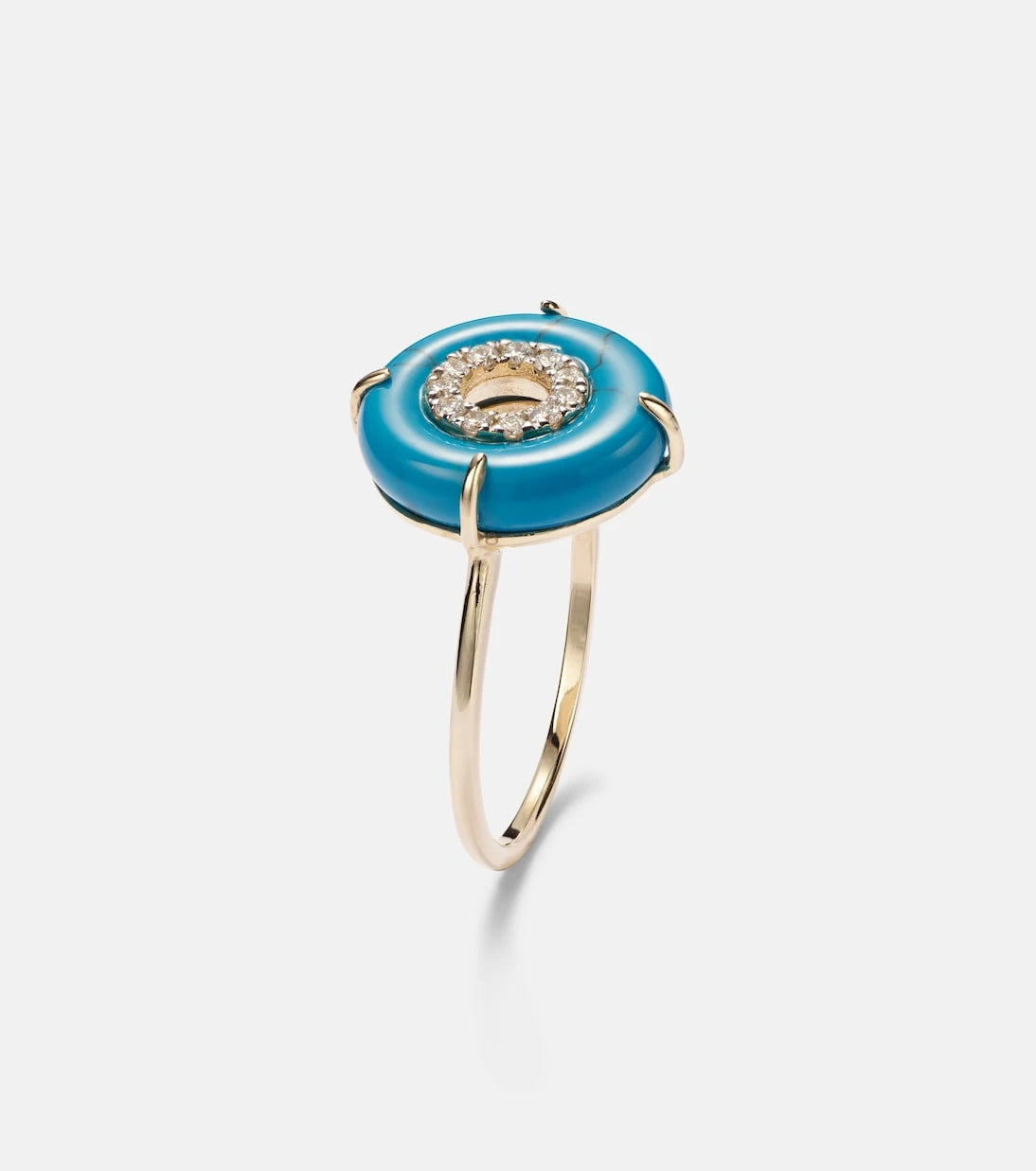 Mateo - 14kt gold ring with turquoise and diamonds