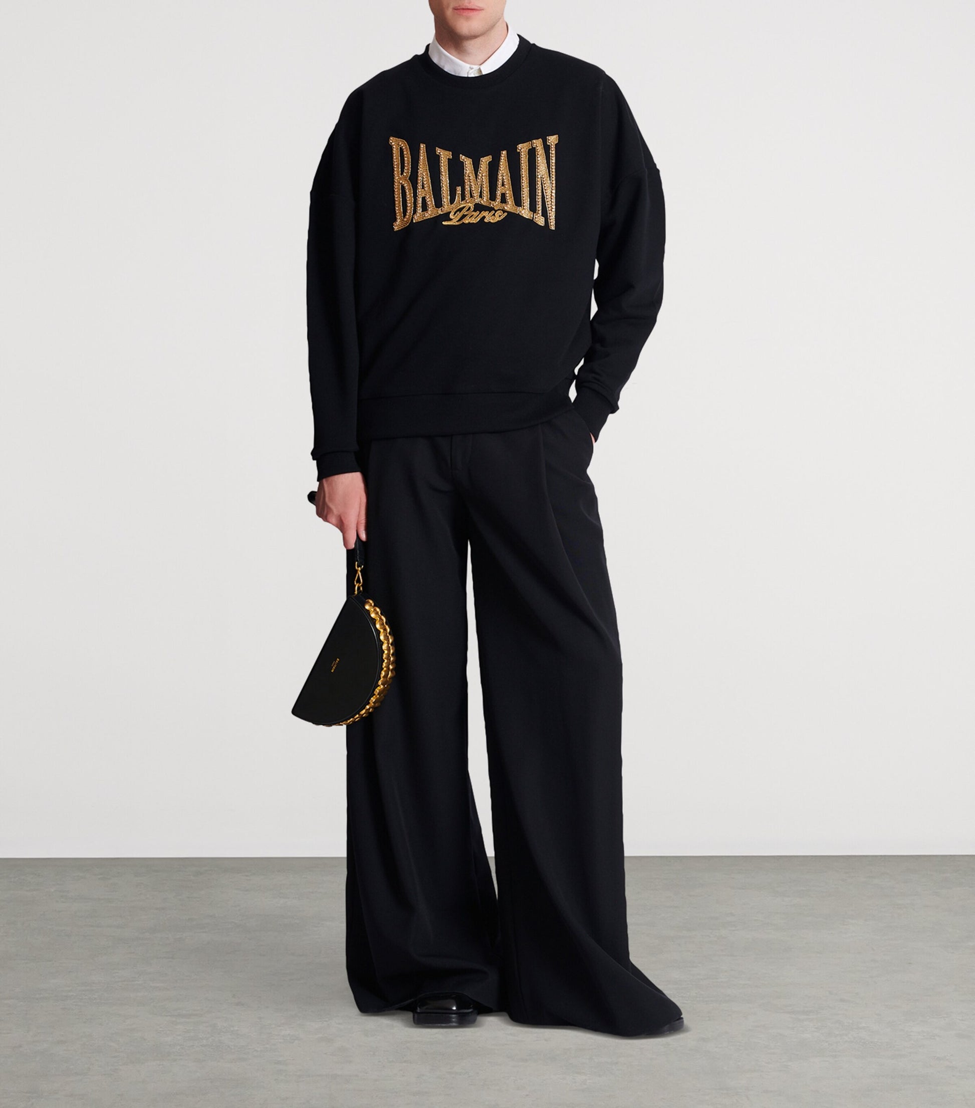 Cotton Embroidered College Sweatshirt