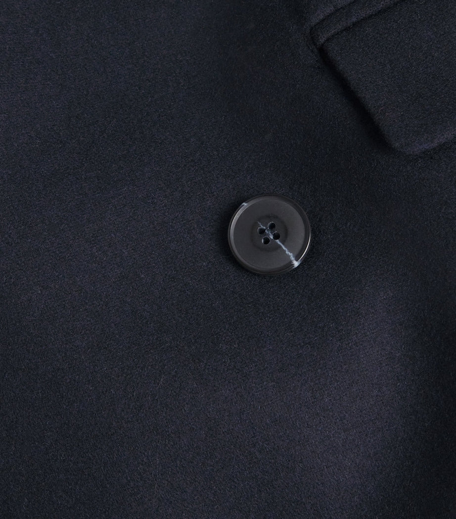 MAX&Co. Blue Wool-Blend Double-Breasted Pea Coat