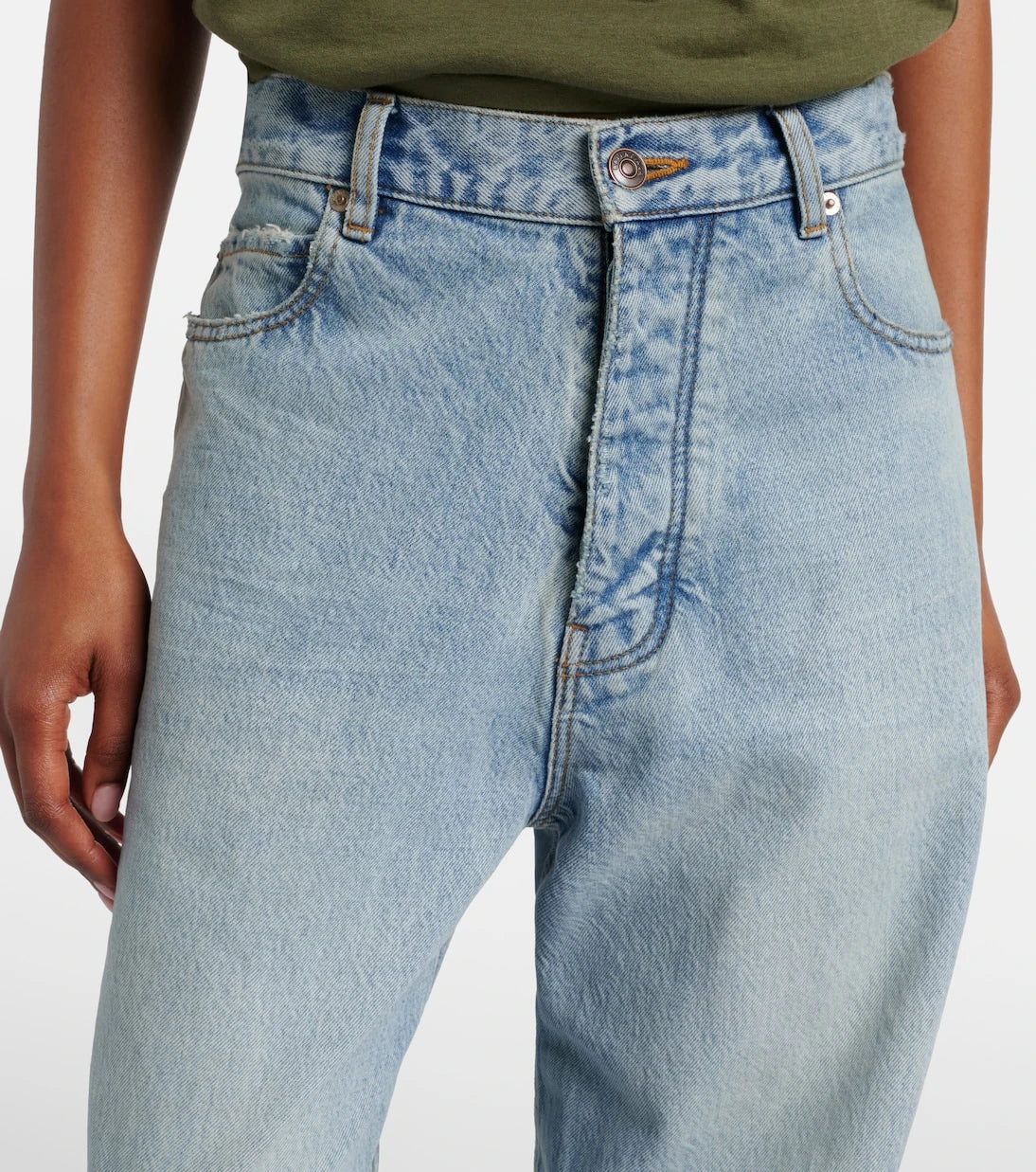 Balenciaga - Frayed tapered jeans