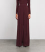 Red Cady Wide-Leg Trousers