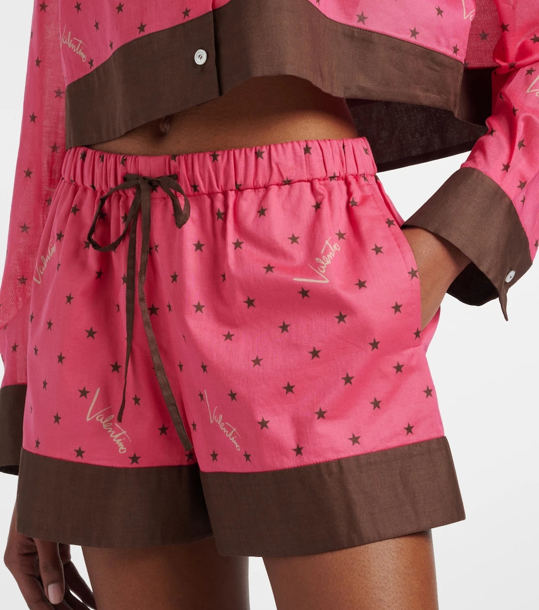 Valentino - Printed cotton shorts
