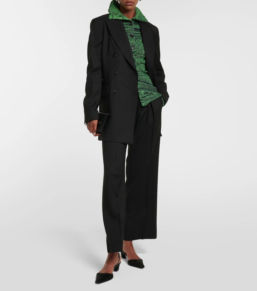 Acne Studios - بنطال بخصر مرتفع واسع الساقين