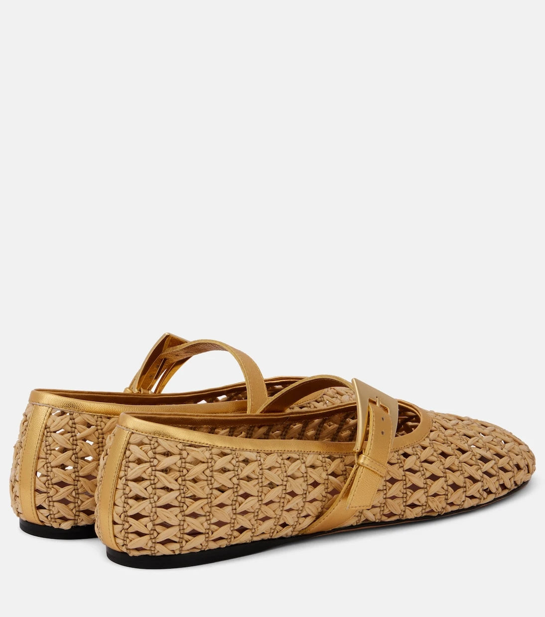 Paris Texas - Sveva raffia Mary Jane flats