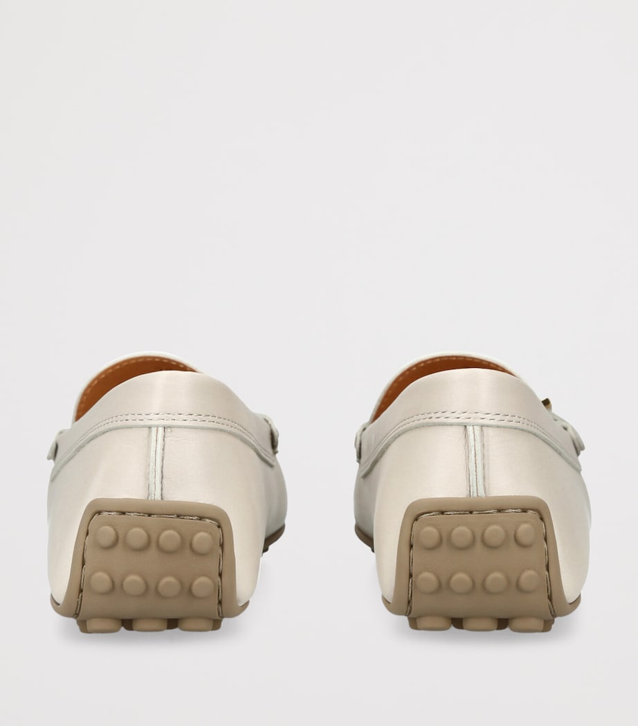 Ivory Leather City Gommino Driving Shoes