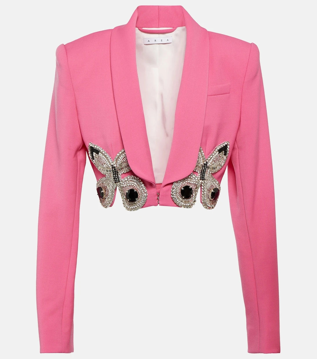 Area - Embellished cropped wool blazer