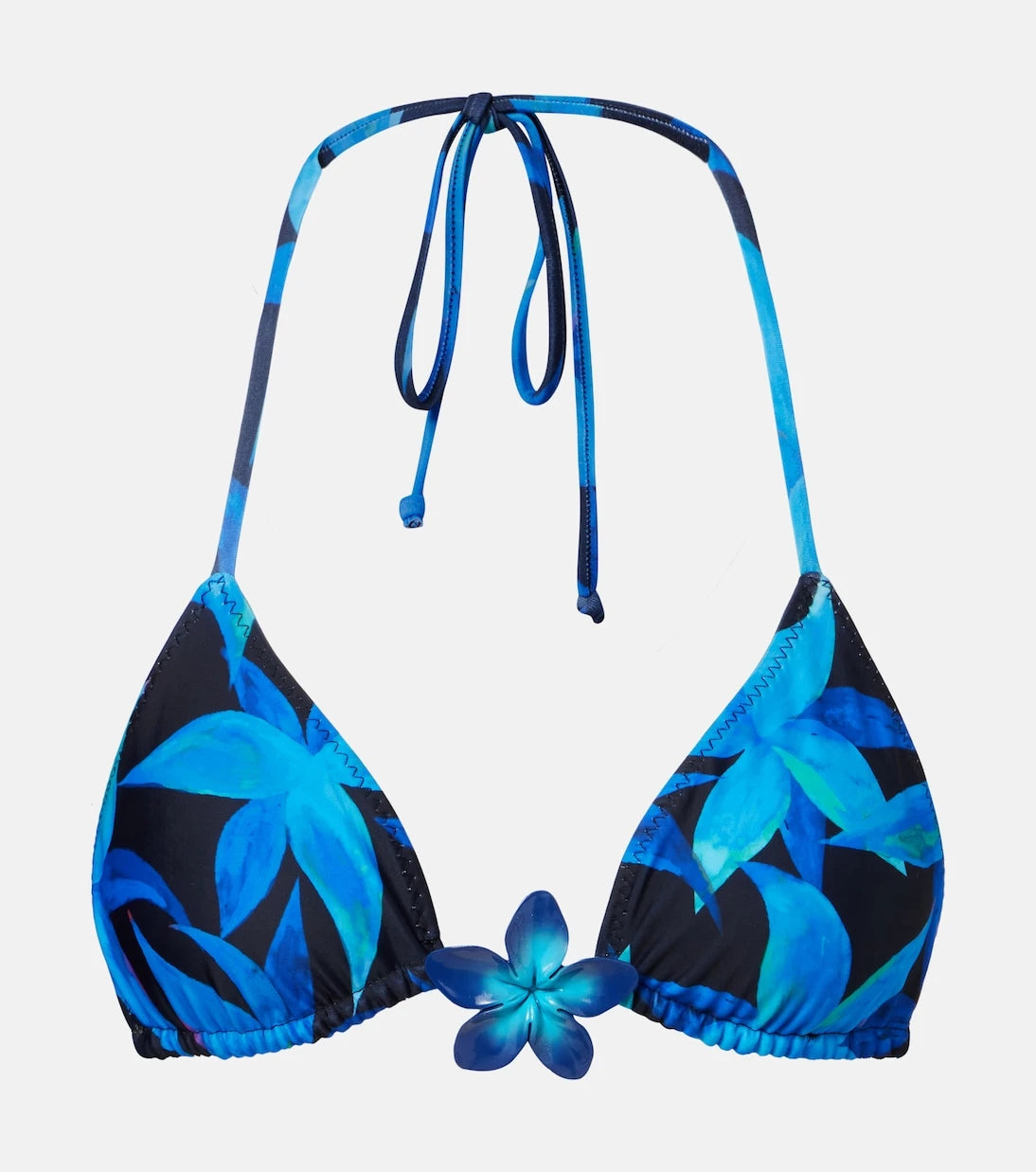 Same - Island floral-appliqué bikini top