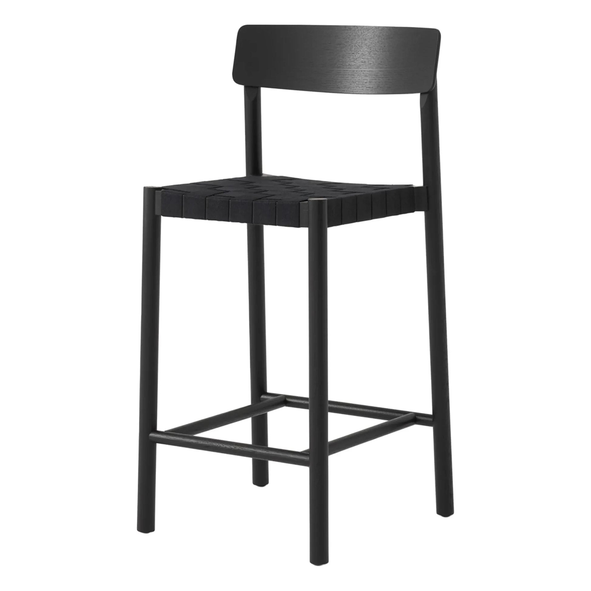 & Tradition - Betty TK12 ash bar stool with black straps, 65 cm | Black