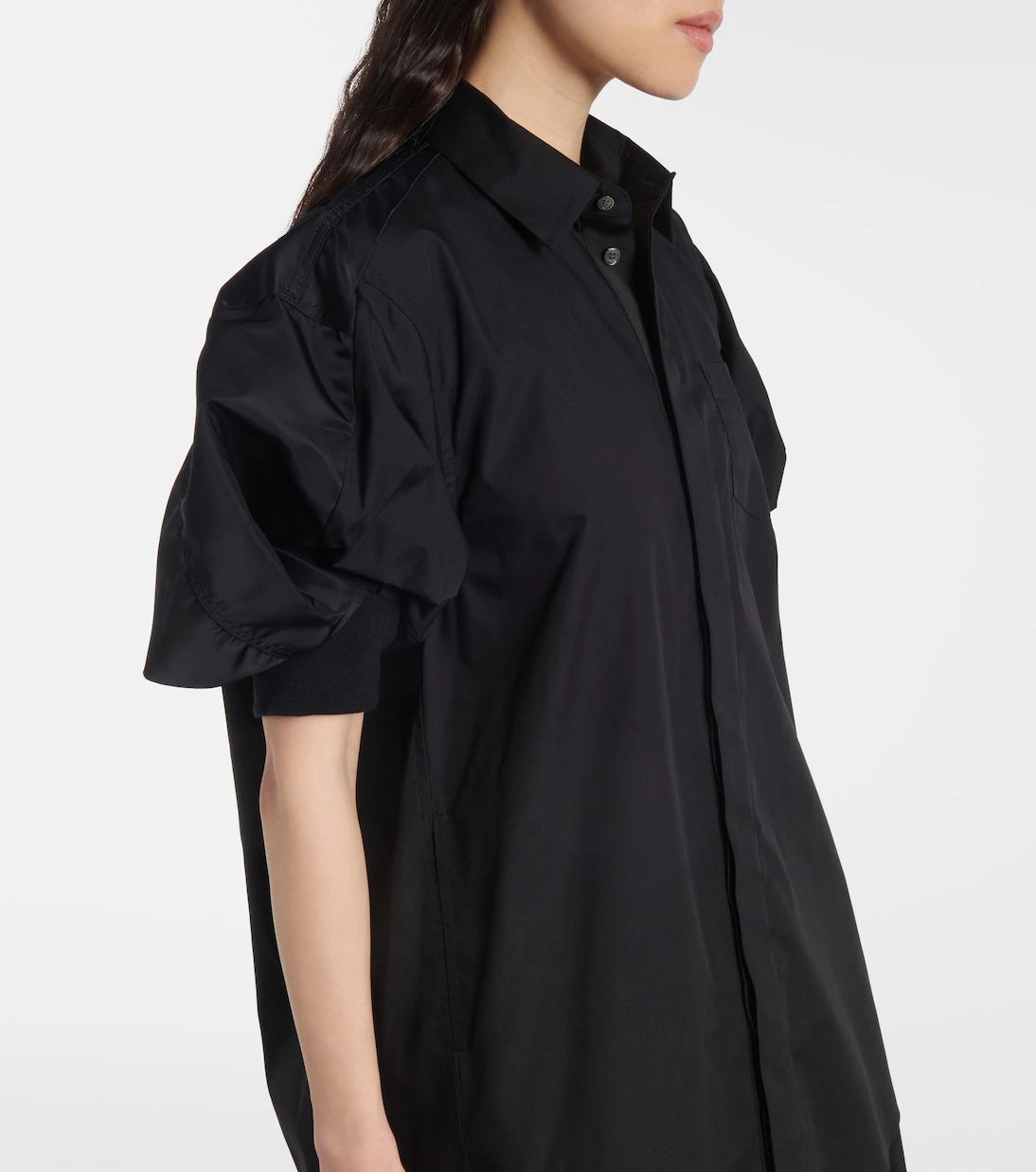 Sacai - Poplin and technical twill shirt dress