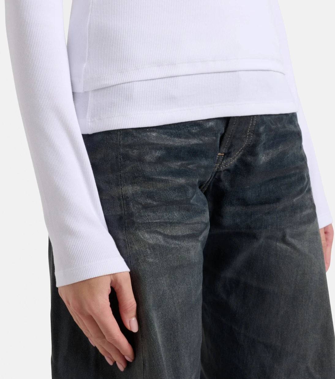 Acne Studios - Logo layered cotton-blend top