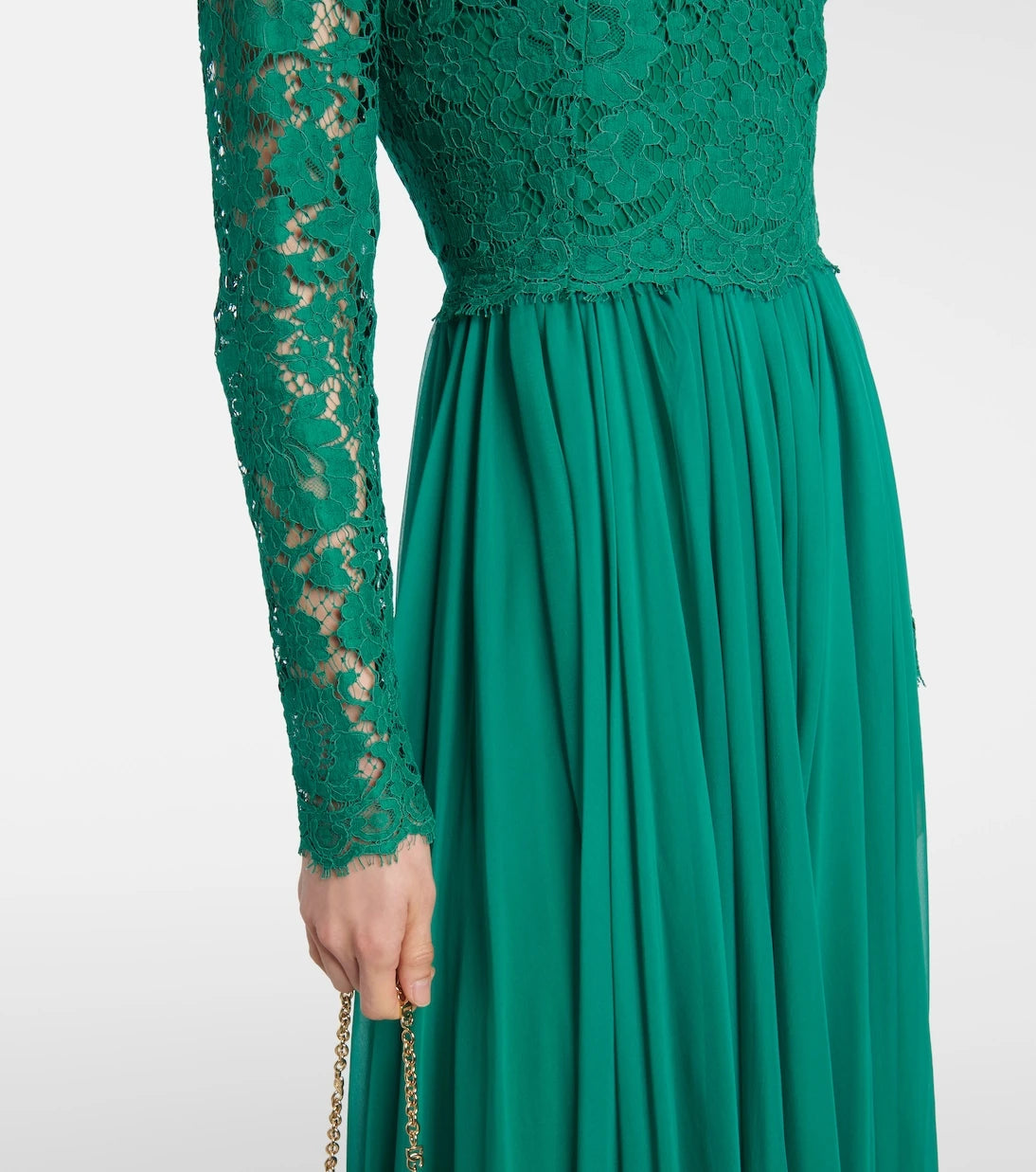 Dolce&Gabbana - Lace and silk-blend gown