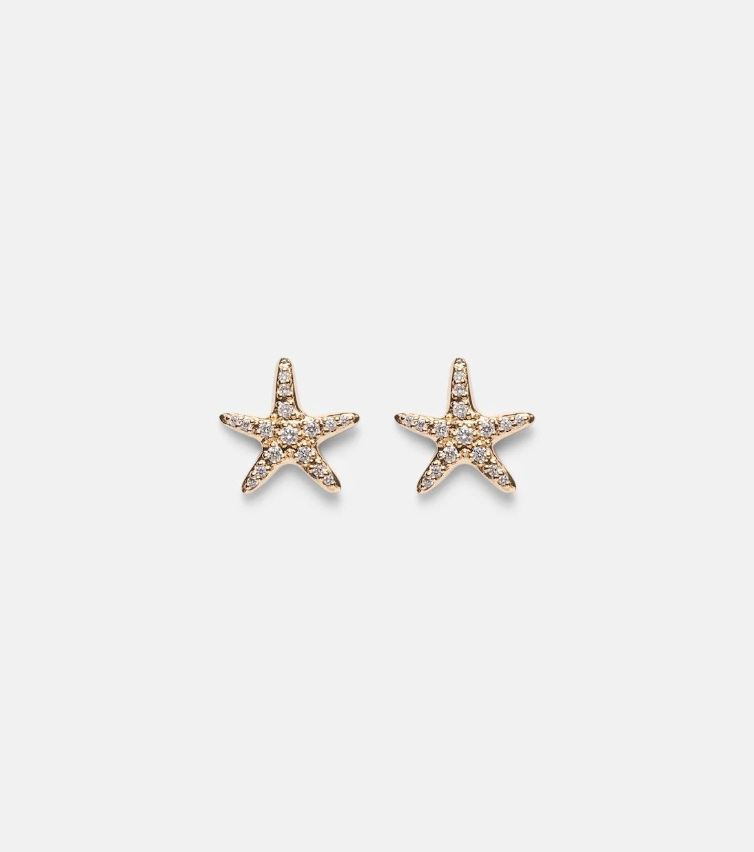 Sydney Evan - Starfish 14kt gold earrings with diamonds
