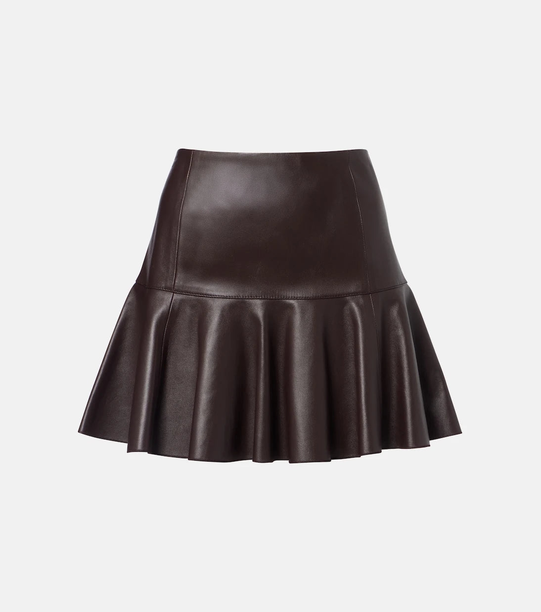 Alaïa - Pleated leather miniskirt