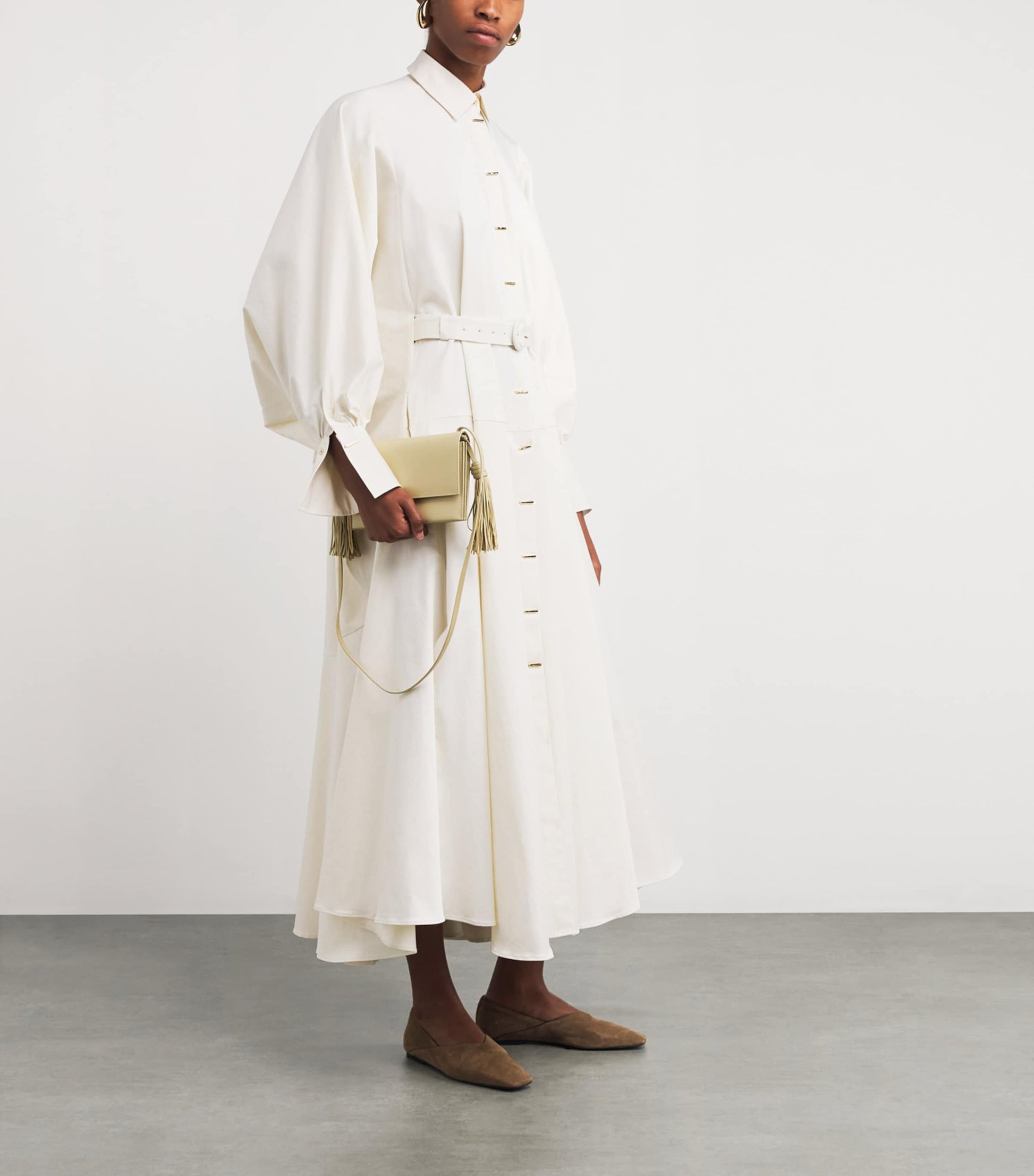 Palmer//Harding White Stretch-Cotton Comfort Found Midi Dress