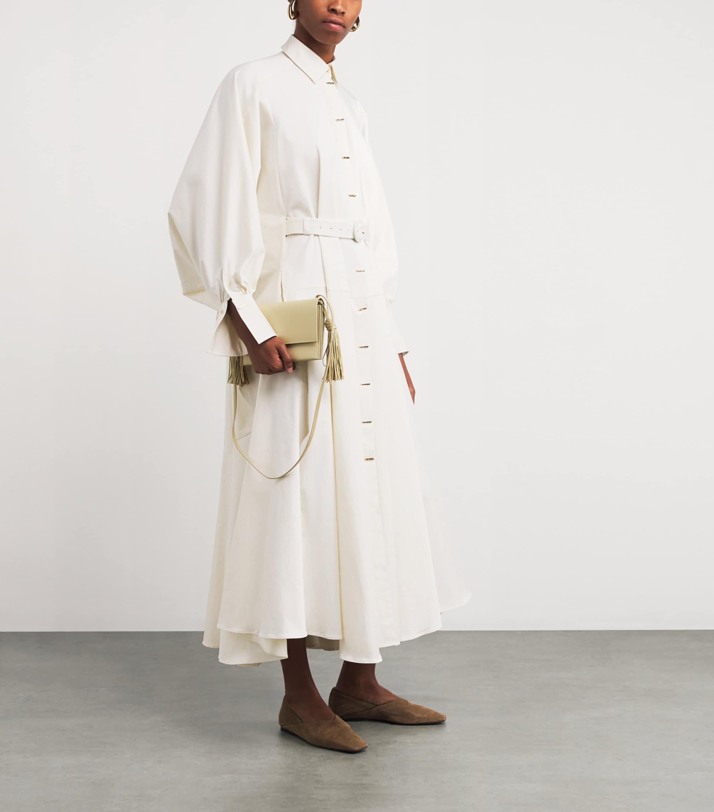 Palmer//Harding White Stretch-Cotton Comfort Found Midi Dress