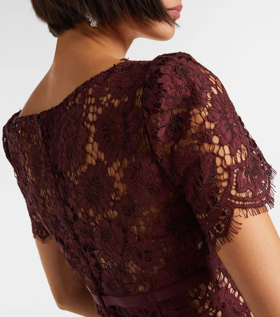 Self-Portrait - Floral lace midi dress