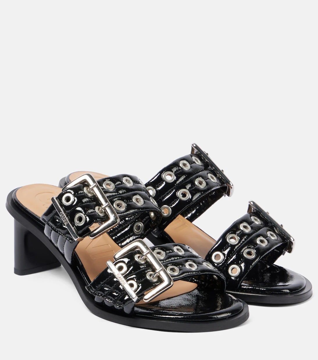 Ganni - Quilted mules