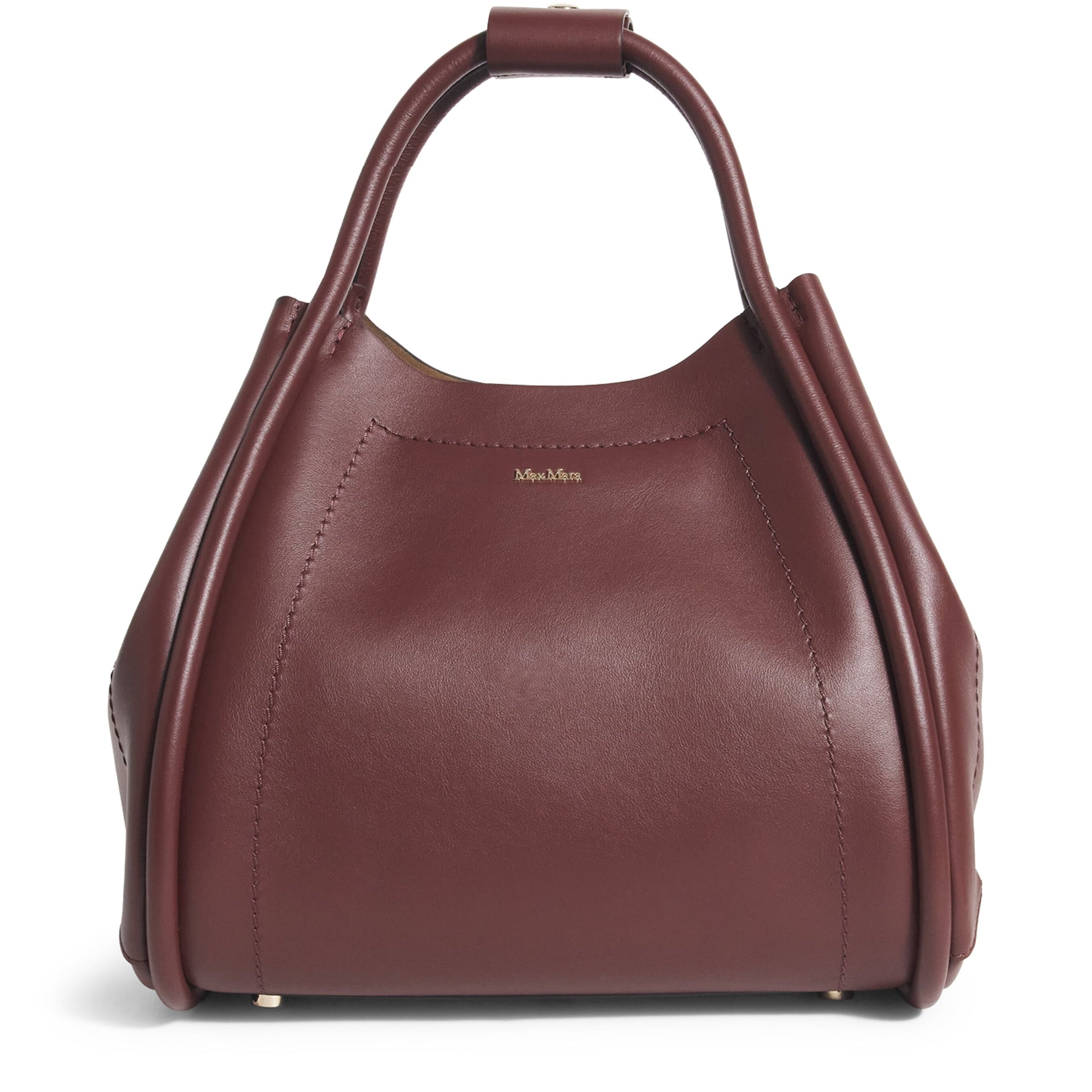 Max Mara Red Small Leather Marine Top-Handle Bag
