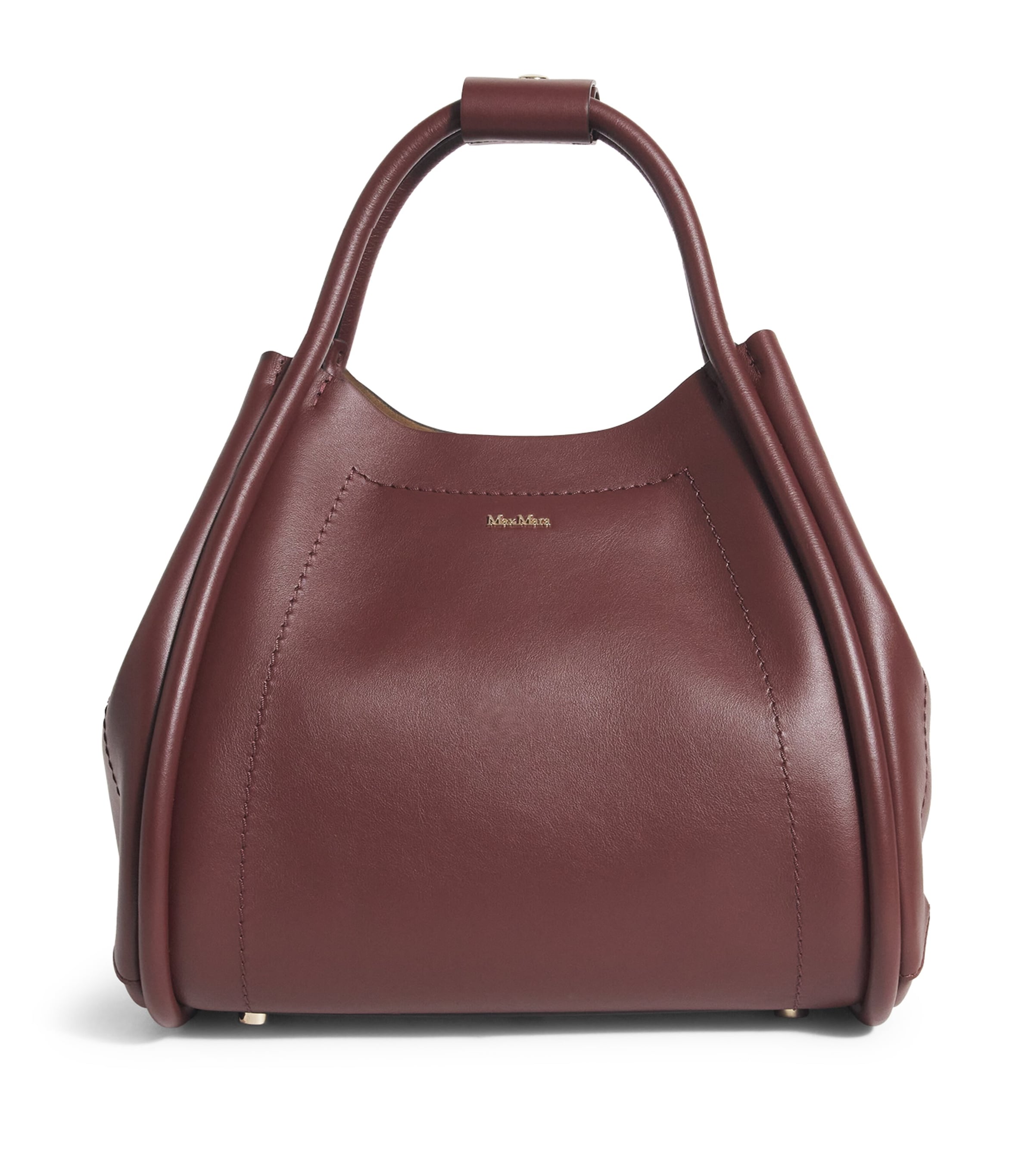 Max Mara Red Small Leather Marine Top-Handle Bag