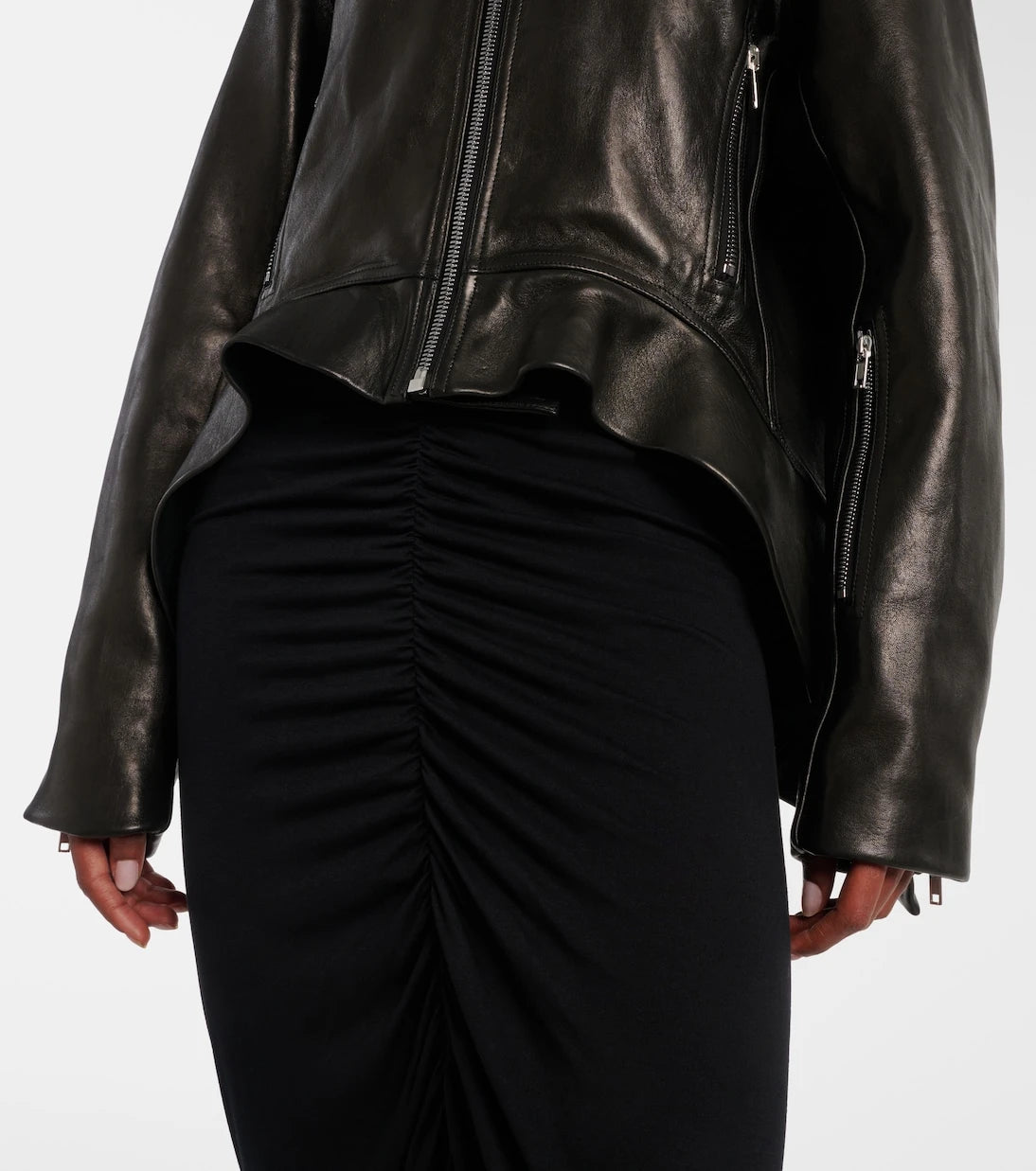 Rick Owens - Asymmetric leather jacket