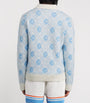Casablanca White Merino Wool Zip-Up Cardigan