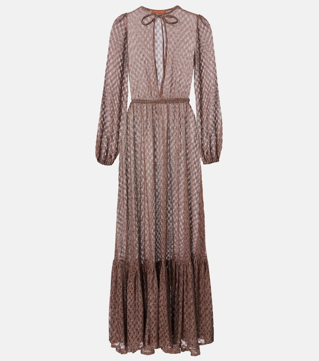 Missoni - فستان ماكسي من نسيج اللاميه المفتوح