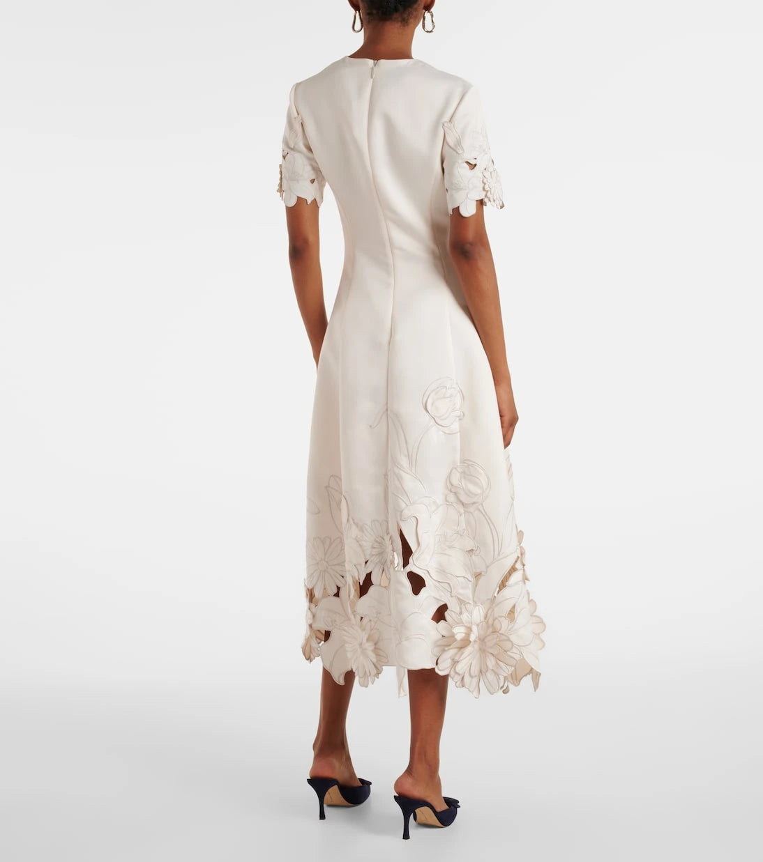 Leo Lin - Caroline floral-appliqué midi dress