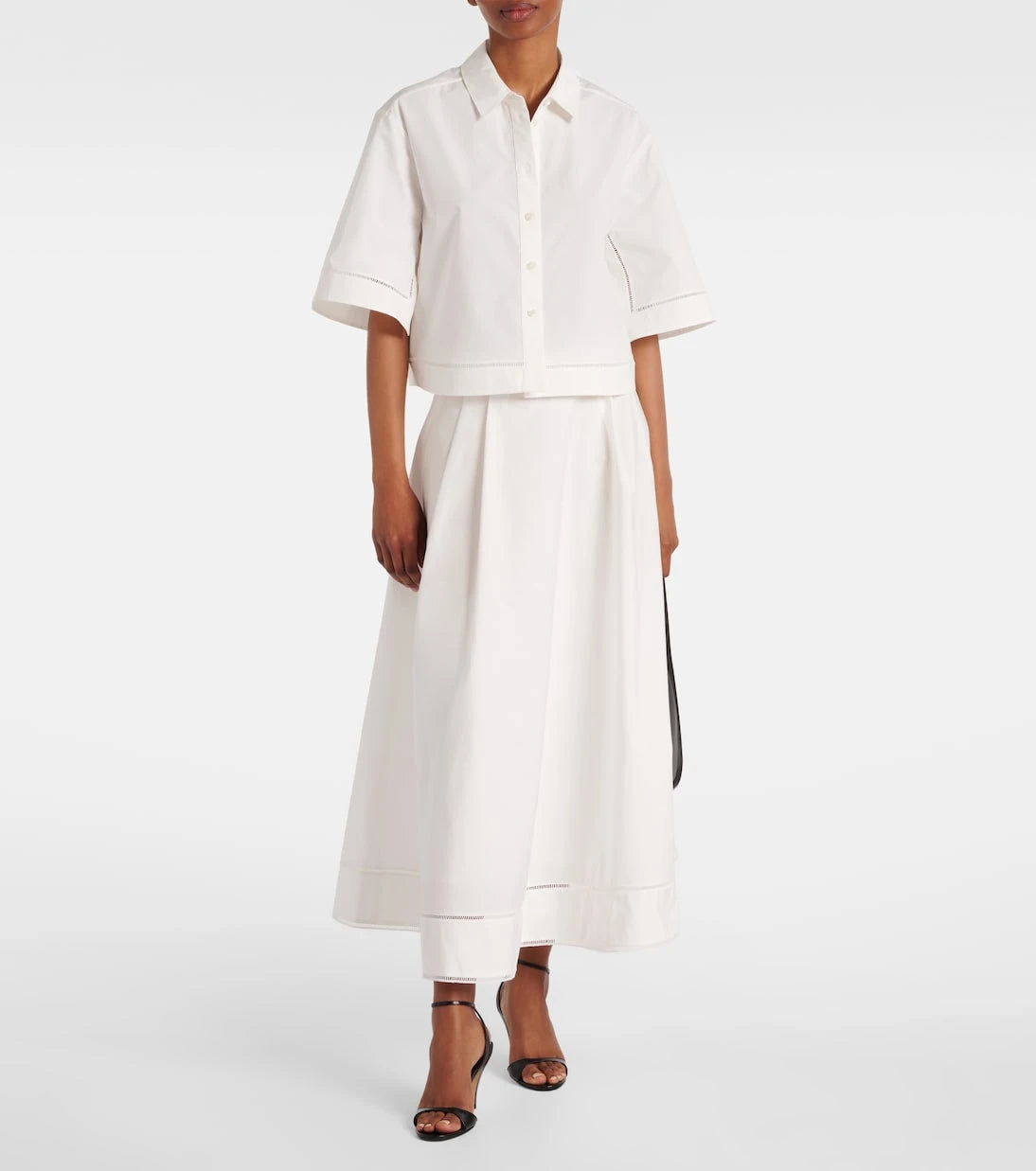 Róhe - Embroidered cotton poplin maxi skirt
