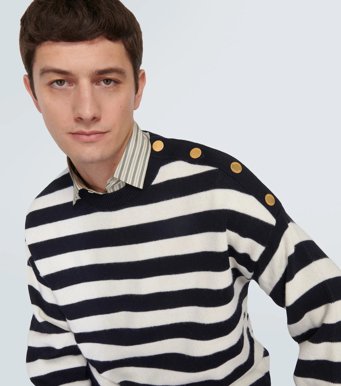 Valentino - Striped cotton and wool sweater