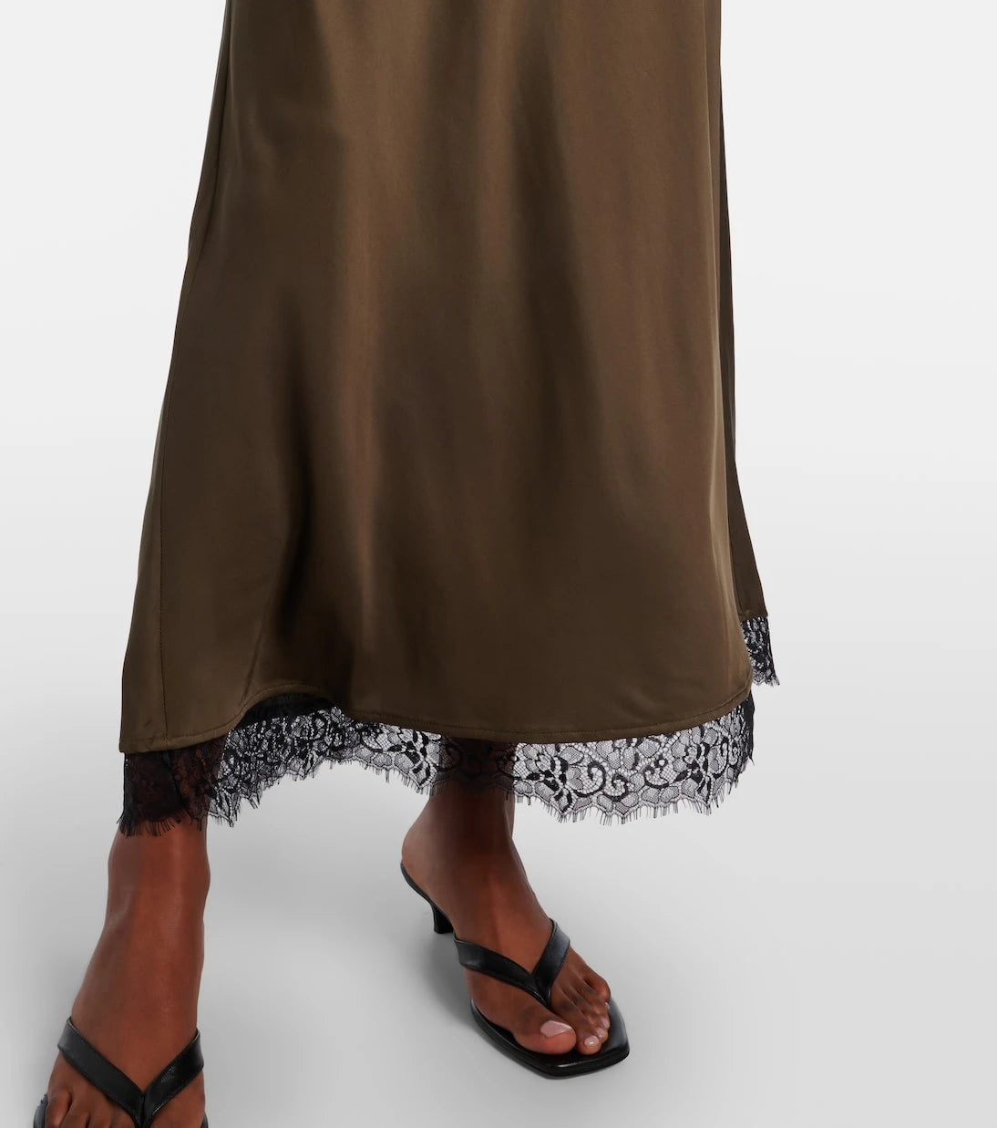 Rixo - Annina lace-trimmed satin midi dress