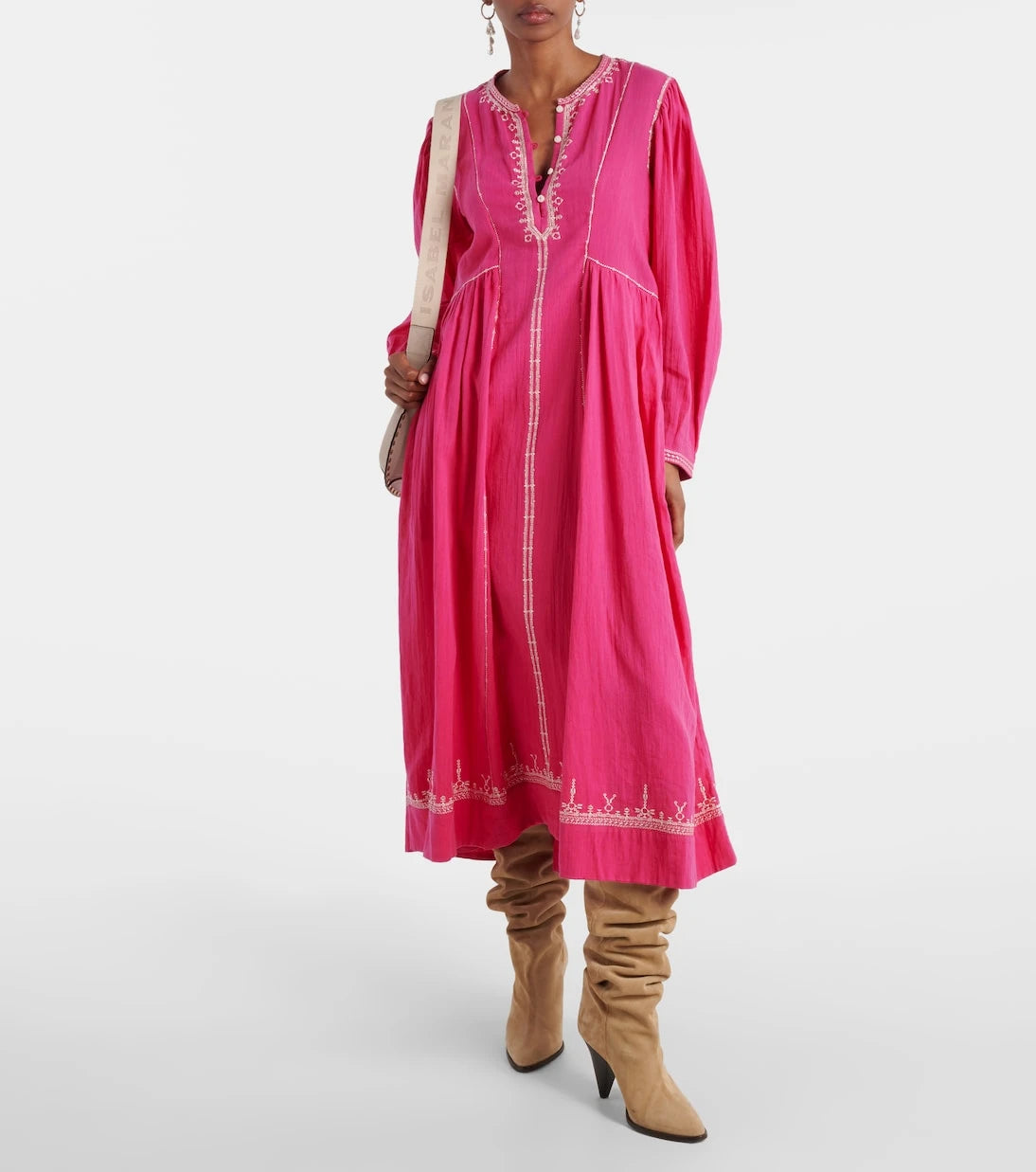 Marant Etoile - Pippa embroidered cotton midi dress