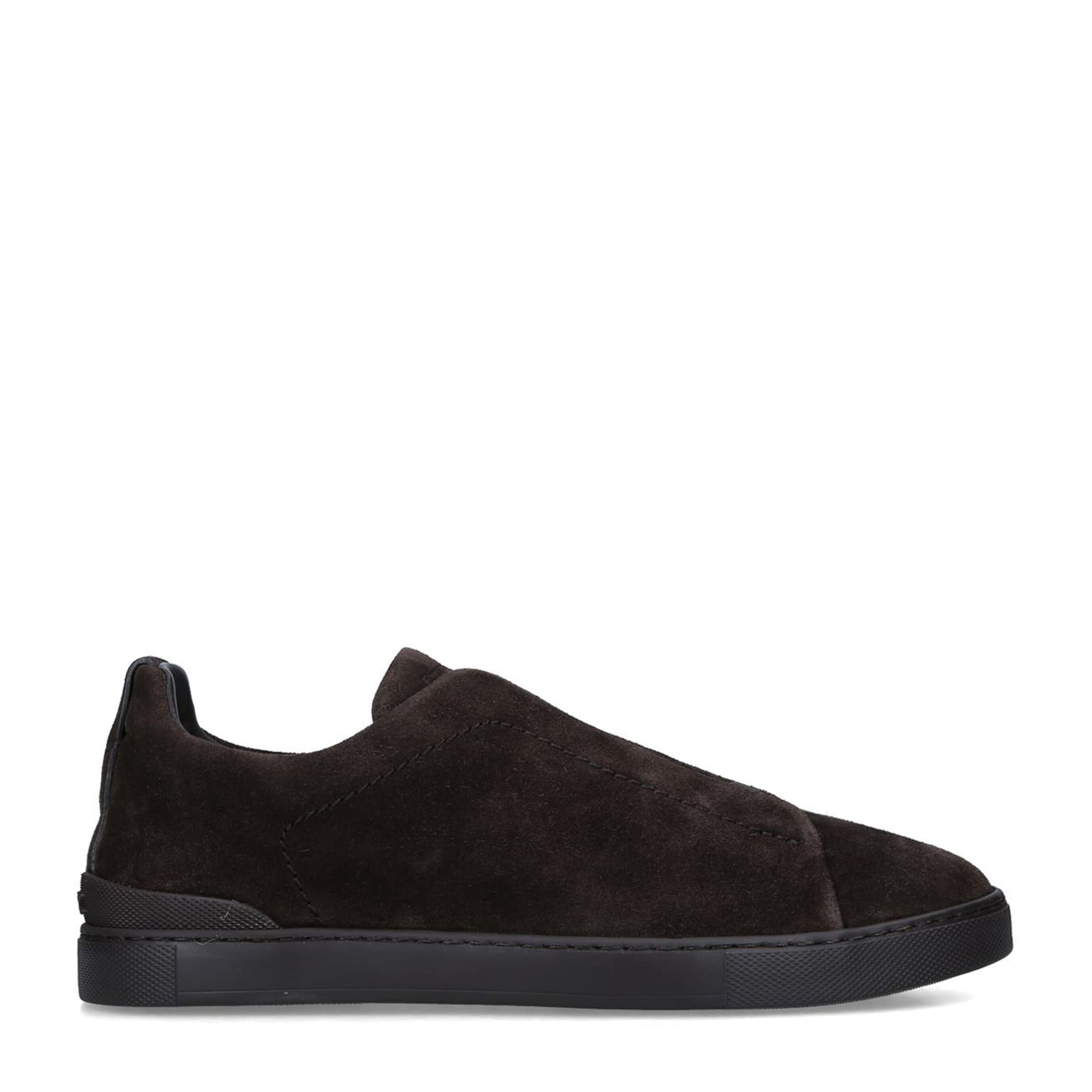 Zegna Suede Triple Stitch Sneakers