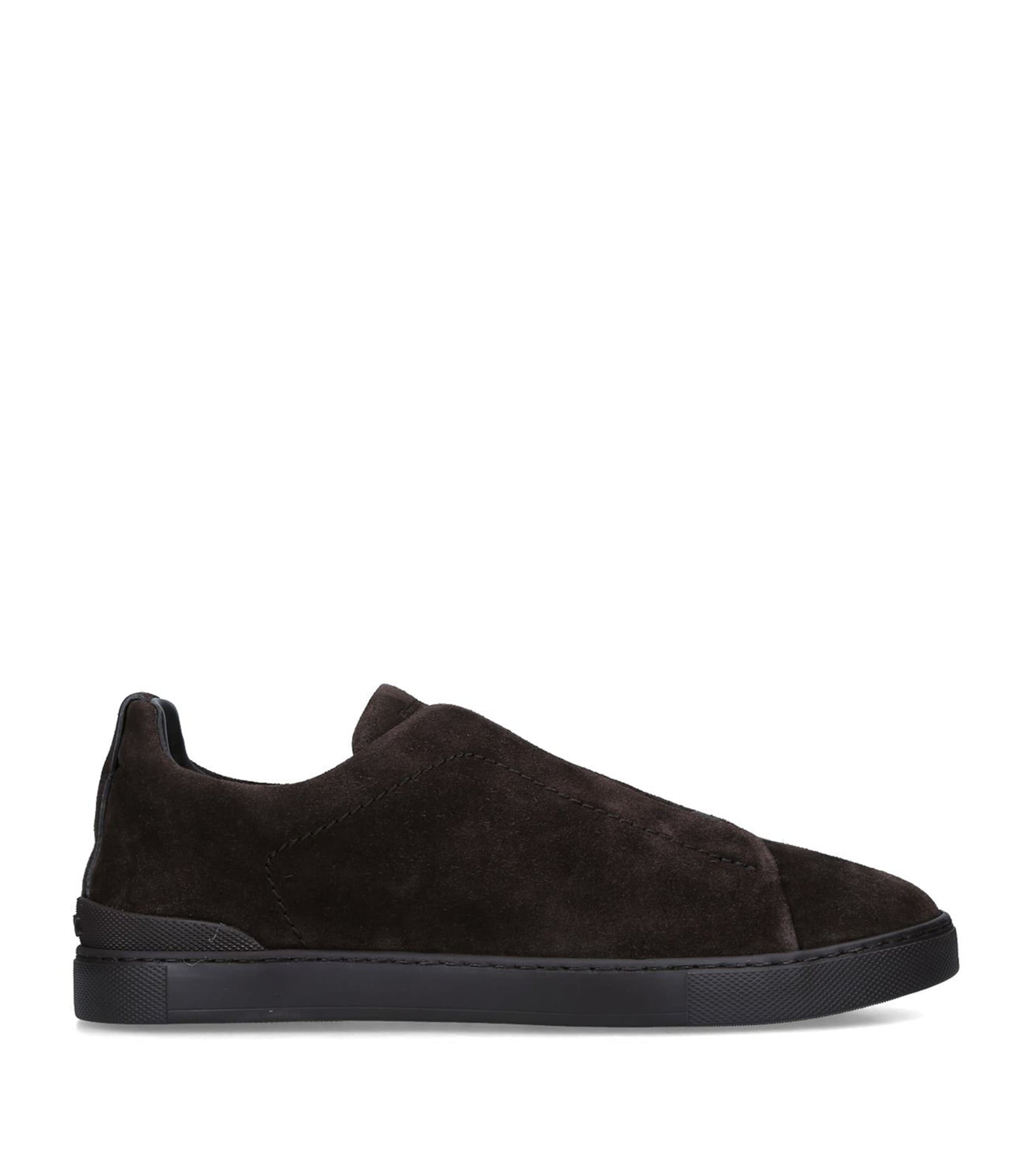 Zegna Suede Triple Stitch Sneakers