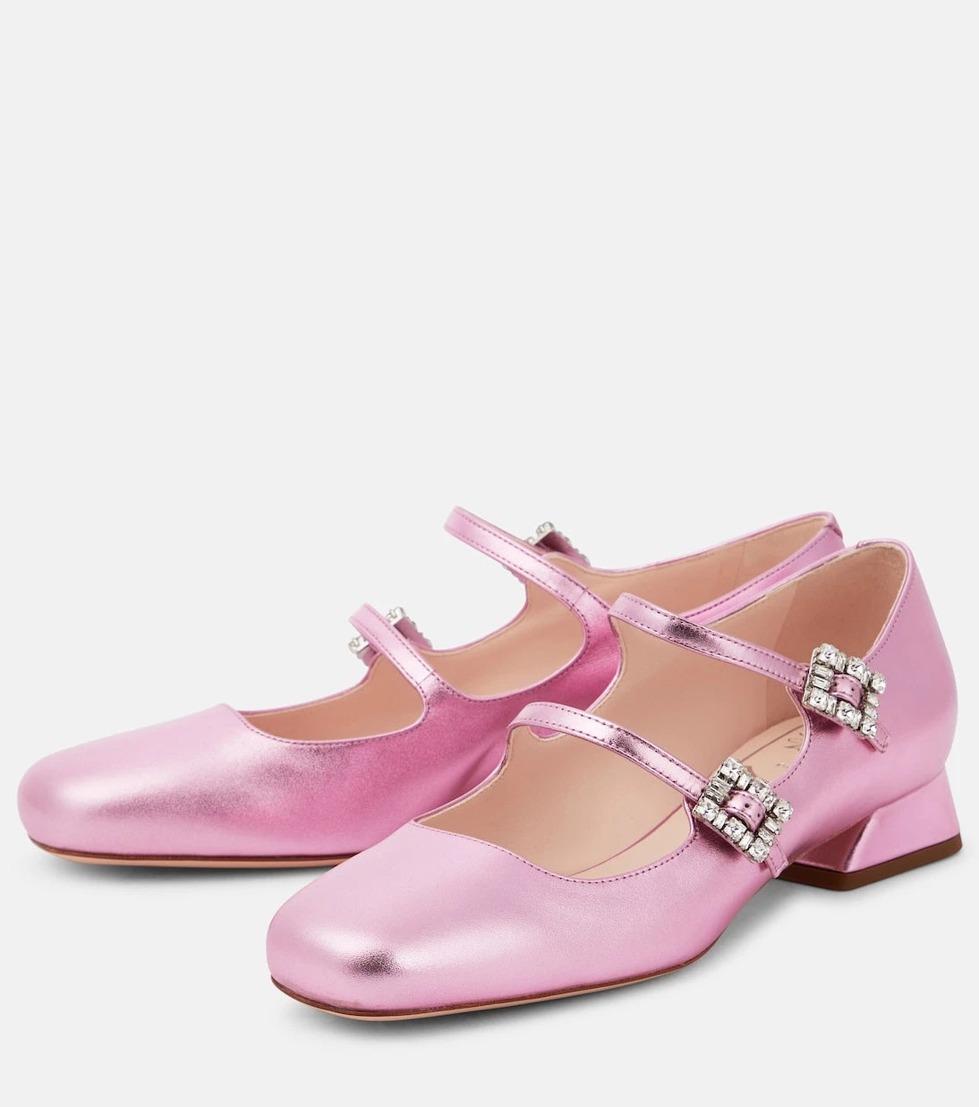 Roger Vivier - Mini Très Vivier leather Mary Jane pumps