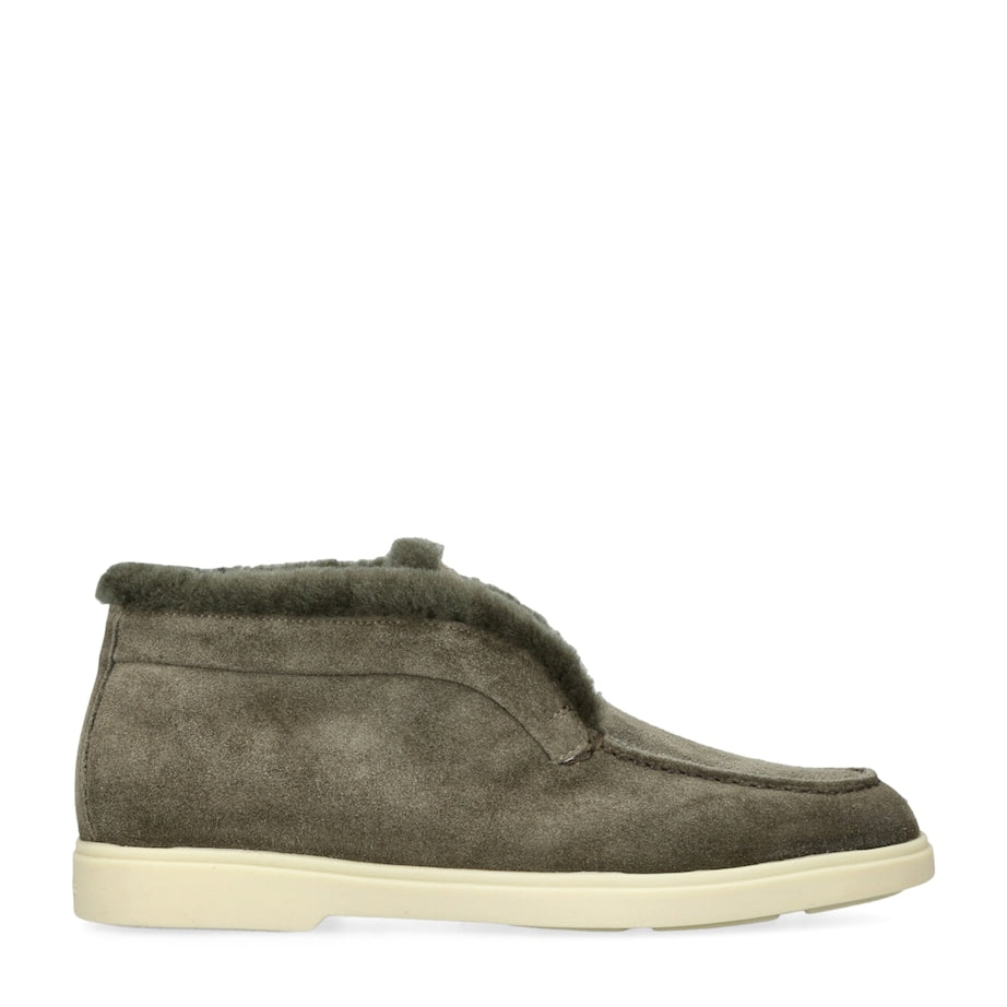 Suede Fur-Trim Fortune Ankle Boots
