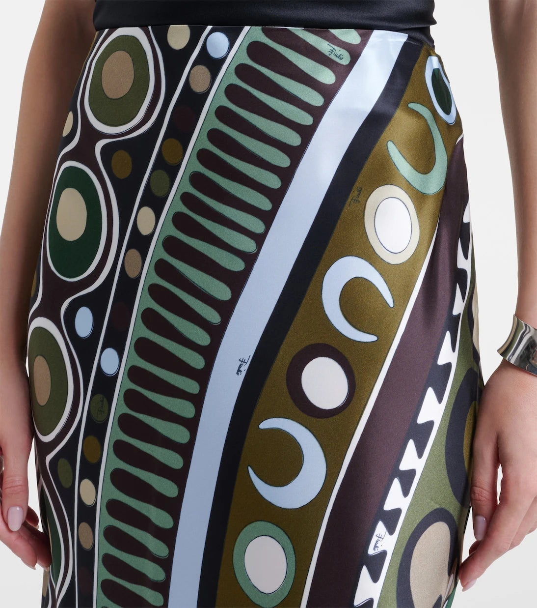 Pucci - Soleil silk satin maxi skirt