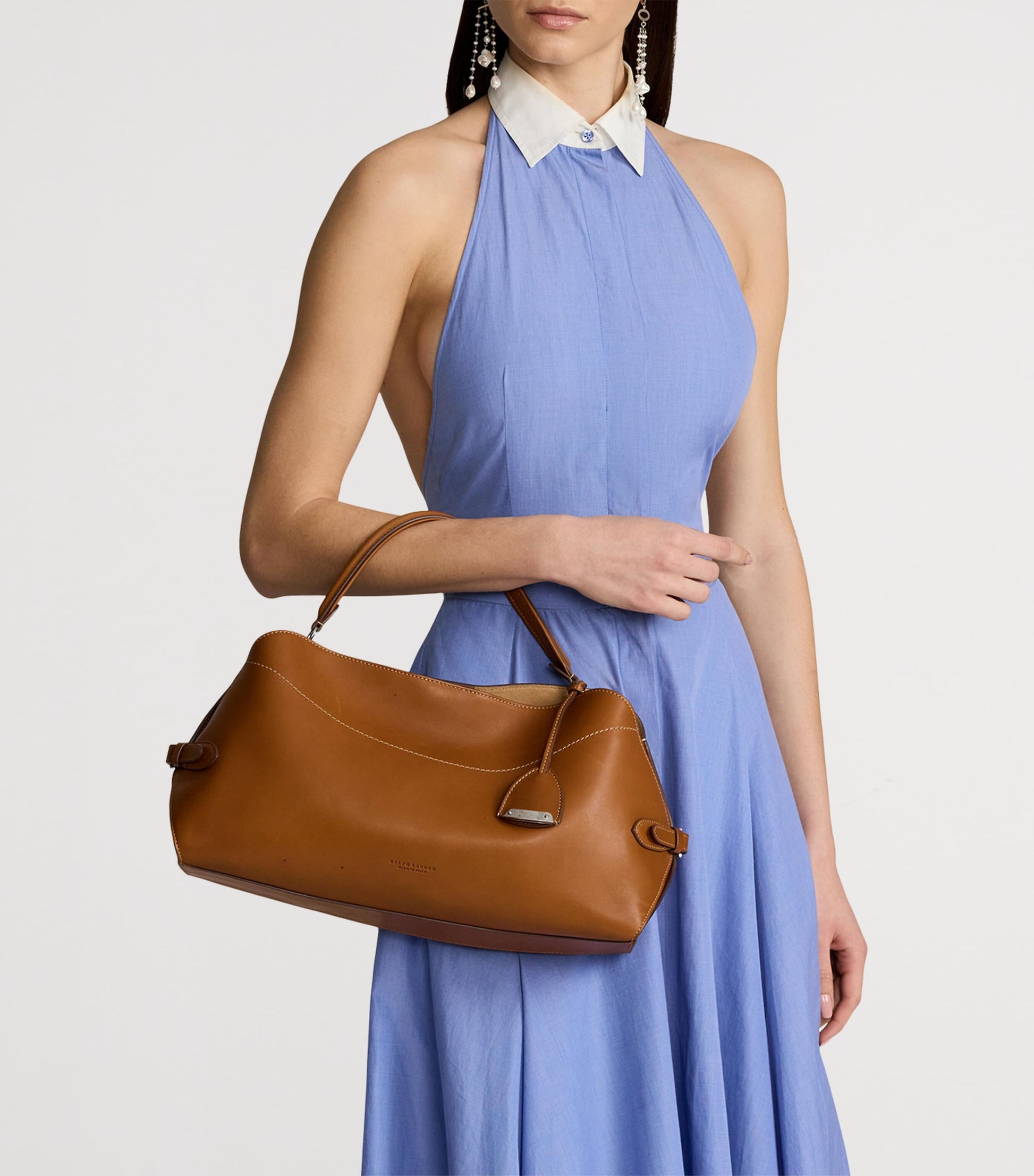 Ralph Lauren Collection Gold Leather RL 888 Top Handle Bag