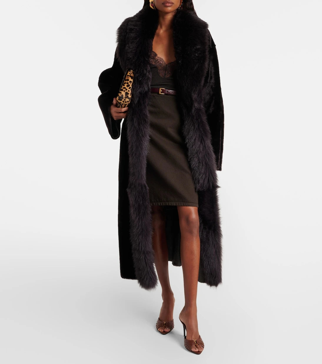 Nour Hammour - Isadora reversible shearling wrap coat