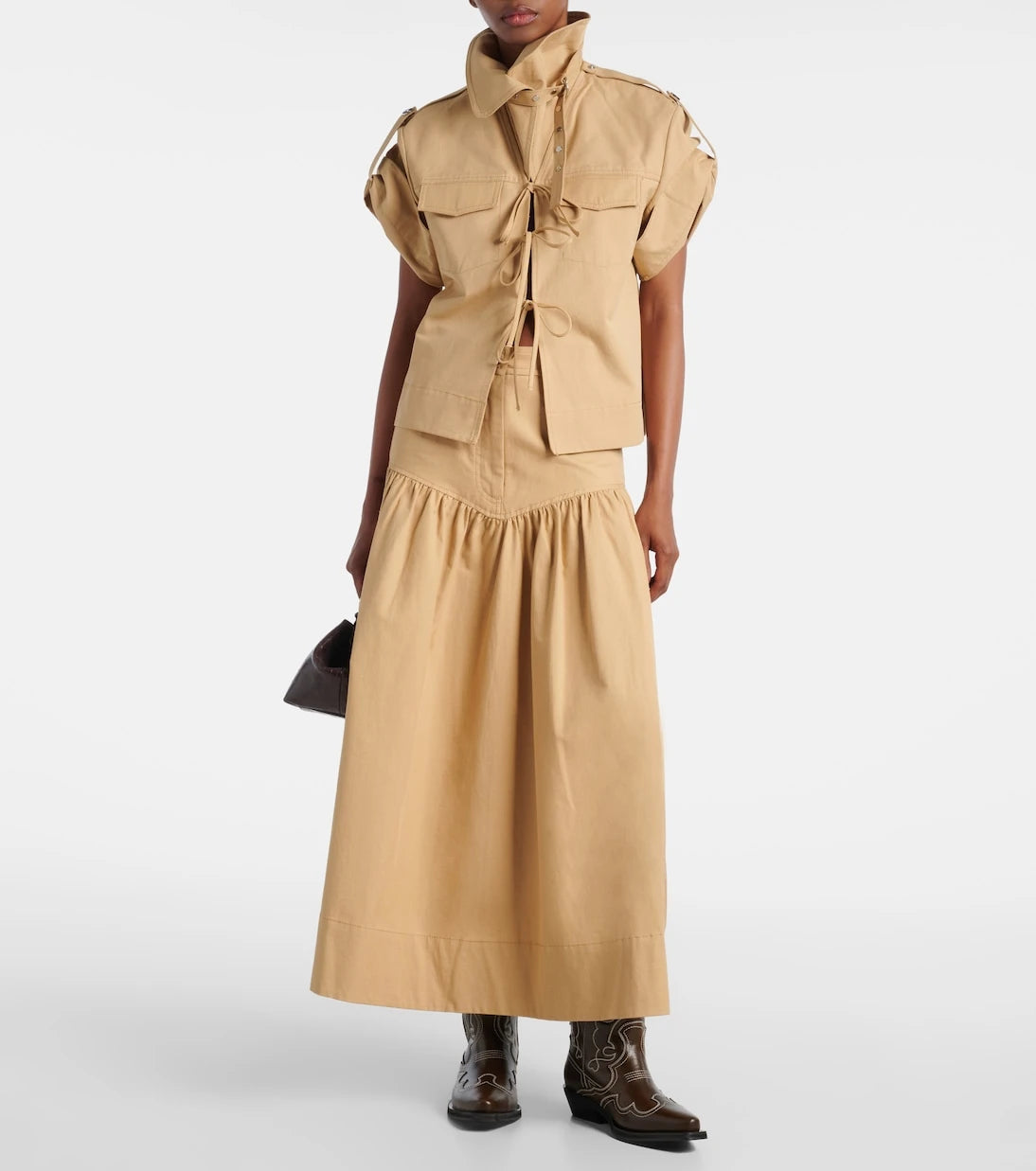 Ganni - Mid Shaft embroidered cowboy boots