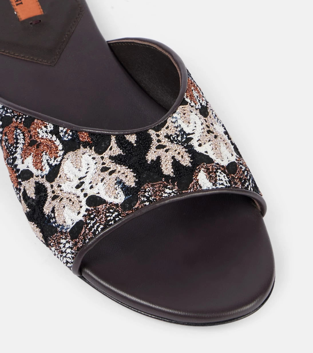 Missoni - Lamé leather mules