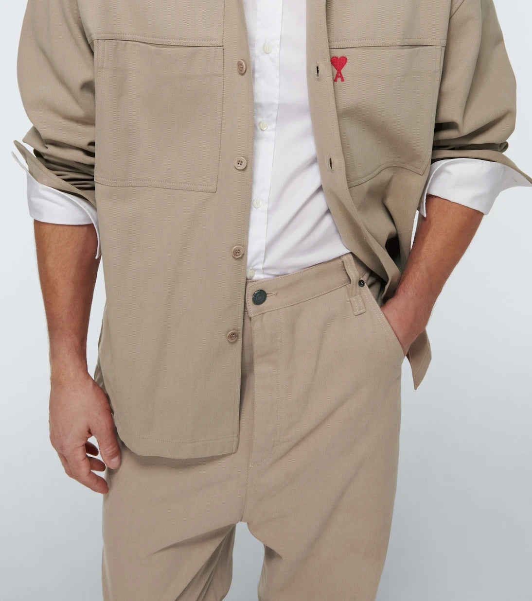 Ami Paris - Alex Fit straight cotton gabardine pants